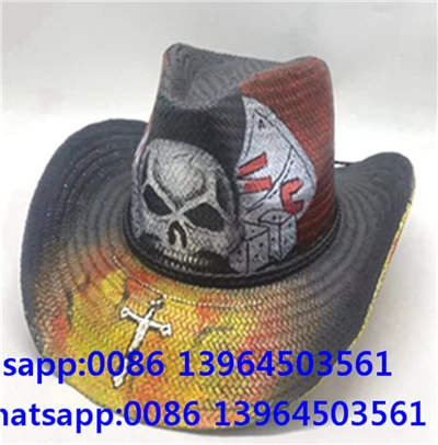 Män Western Cowboy Halmvävning Hatt