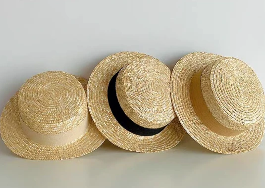 Naturligt vete vävt kvinnor sommarhatt