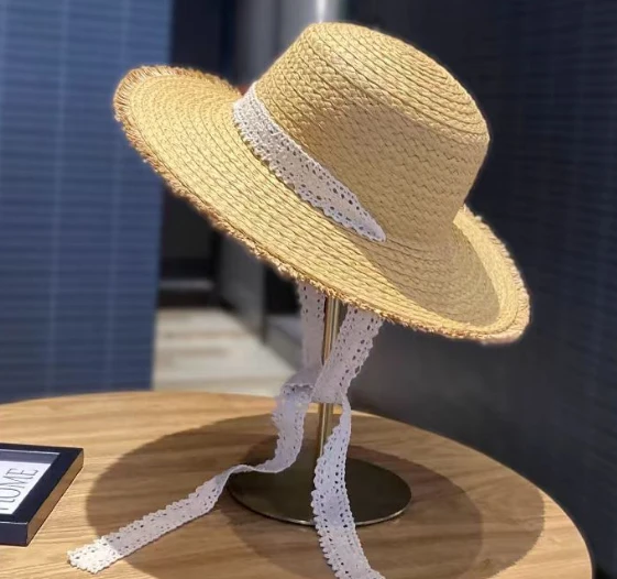 Vävd sommarsemester halmsolhatt