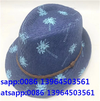 Blå halm cowboy solhatt