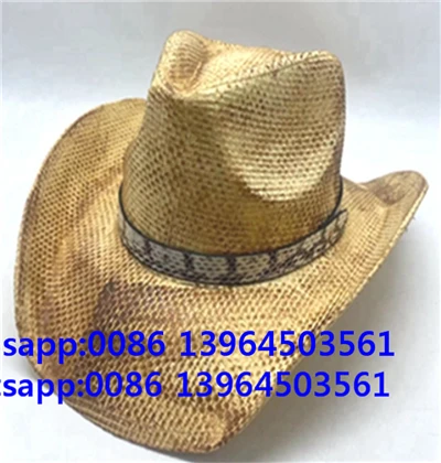 Halm Män Keps Demin Cowboy Hatt