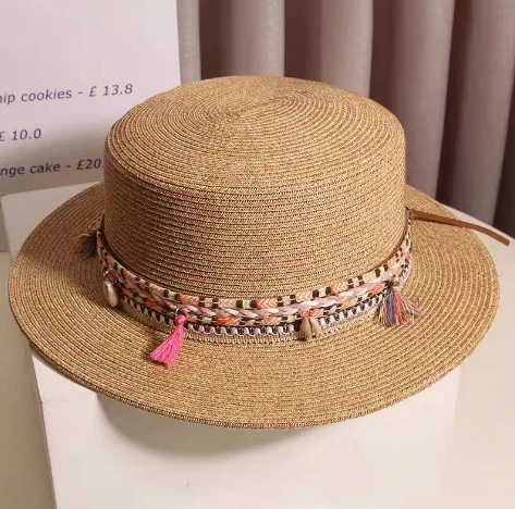 Boho Chic Brown Papper Halm Kvinnor Hatt