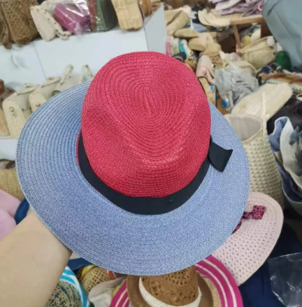 Mångfärgad Kvinnor Hatt Med Svart Tejp