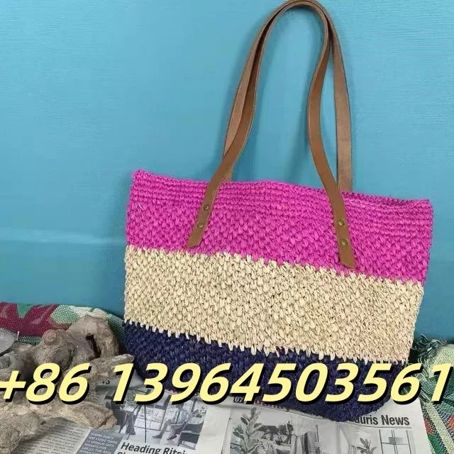 Madagaskar raffia tygväskor