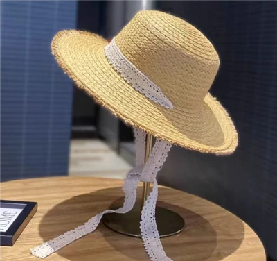 Vävd sommarsemester halmsolhatt