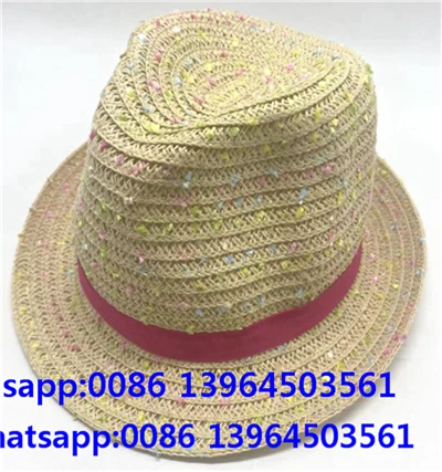 Färgglad halmpapper fedora solhatt