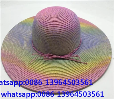 Färgglada Big Brim Women Summer Hat