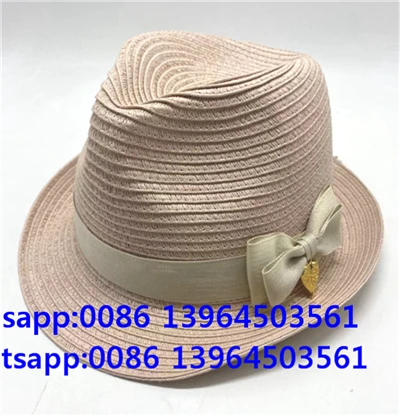 Ljusrosa kvinnor papper halm fedora cap sol hatt