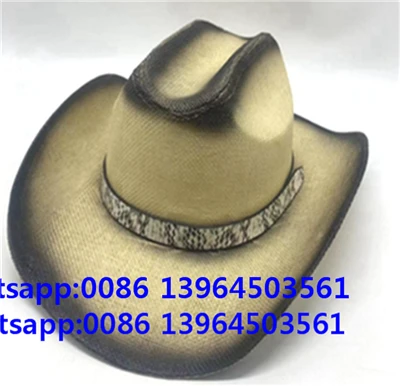 Svart Spray Men Hat Fedora Cowboy Retro Keps