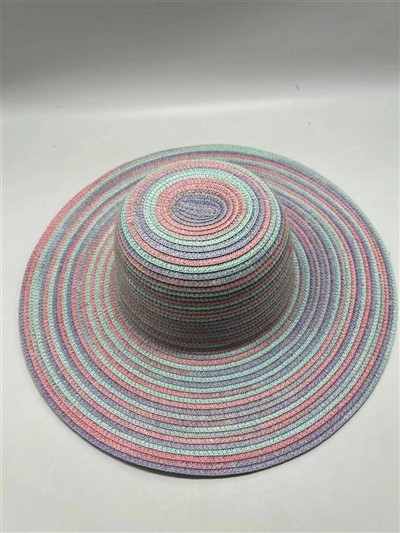 Färgglad papper halm kvinna hatt