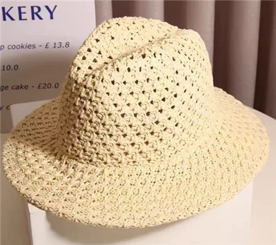 Flower Hollow Handgjord Staw Women Hat